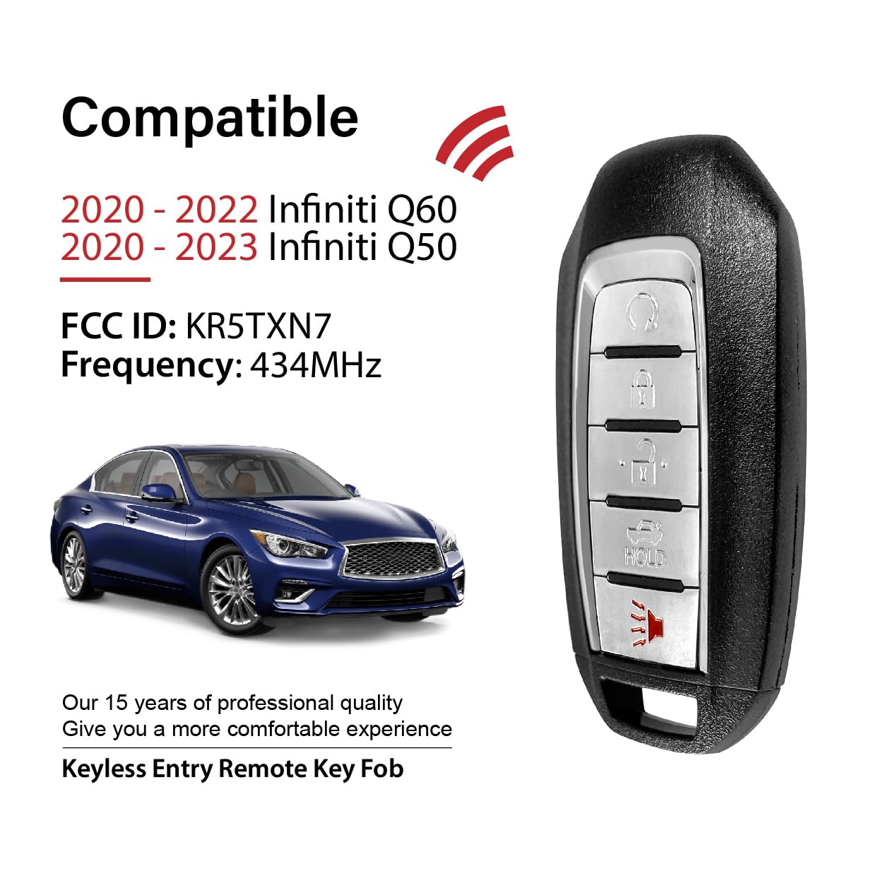 インフィニティインテリジェントキー　Q50化 Amazon.com: Keylessbest Replacement for 2020 - 2023 Infiniti Q50