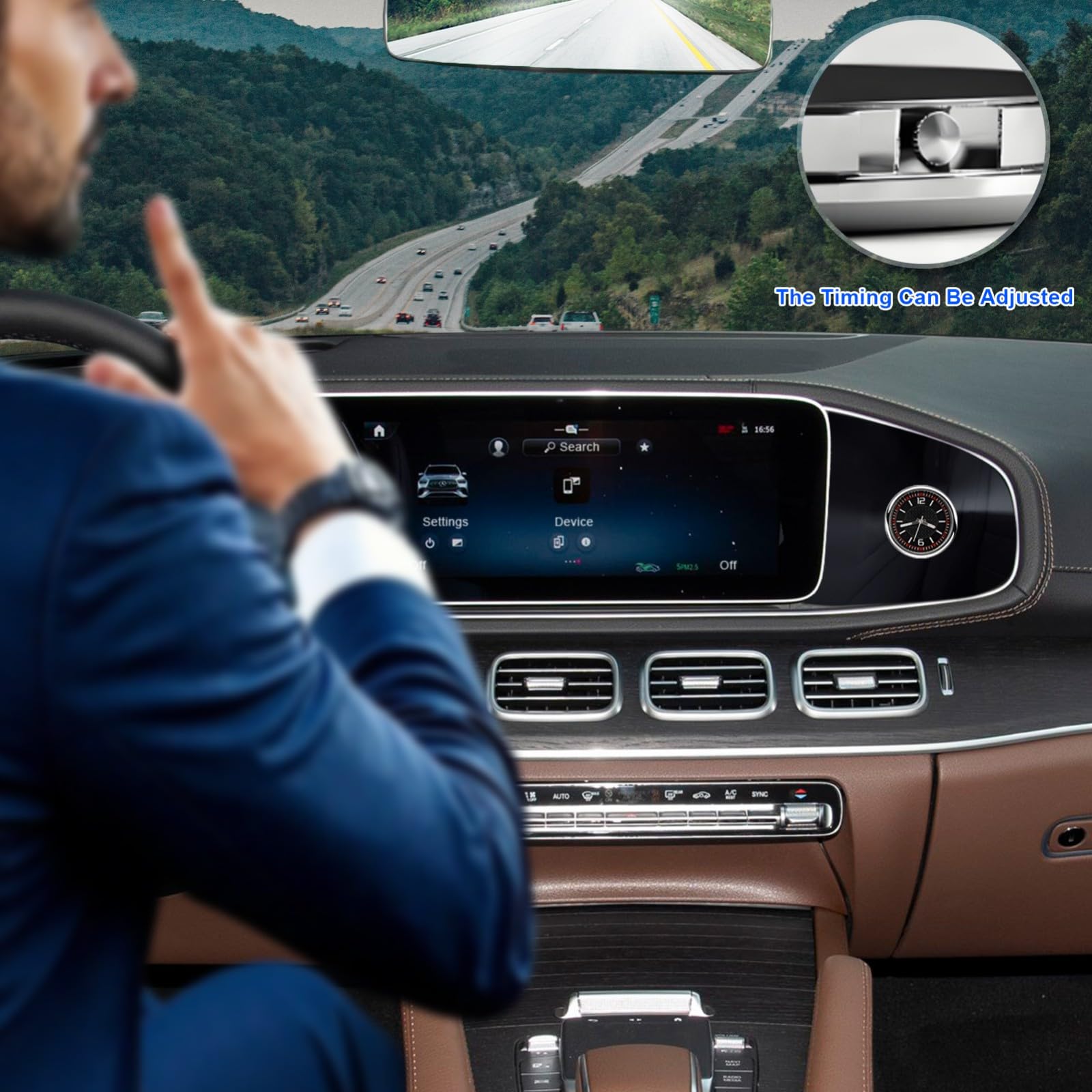 Copertura per Orologio al Nero Quarzo con Orologio Centrale per Mercedes-Benz GLE 350 450 AMG 53 Coupé 63 S GLS 450 580 AMG 63 W167 X167 V167 2020-2025 Interni Accessori