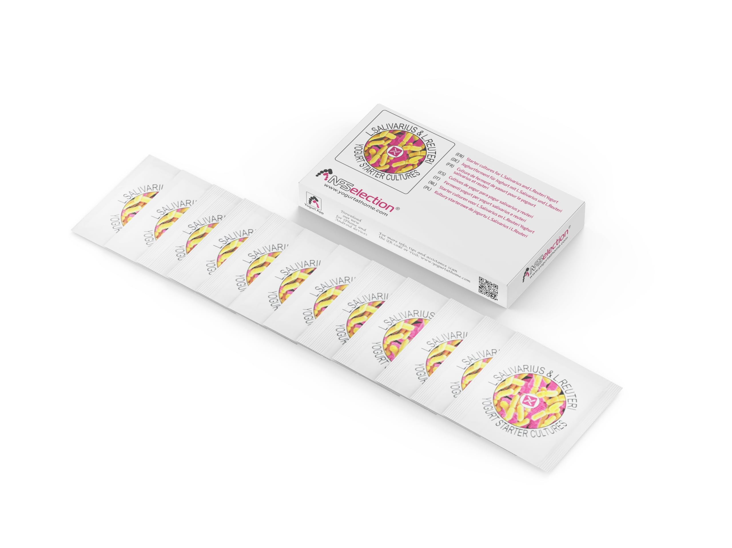 Ferments de yaourt pour yaourt maison avec L.Salivarius et L.Reuteri - Pack de 12 sachets