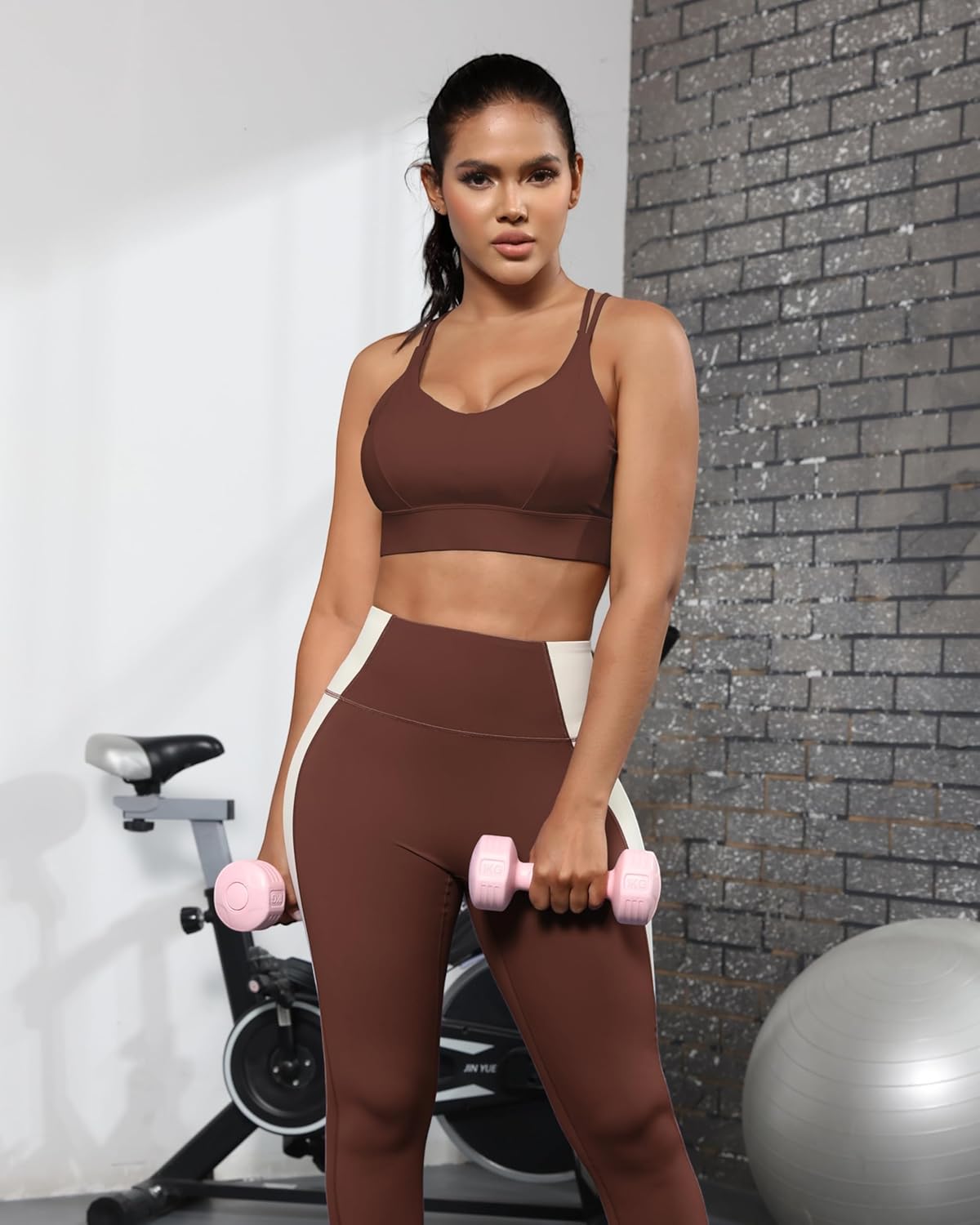 Grace Form Sports Bra for Women Strappy Medium Support Push Up Padded Sports Bra for Running Workout Bra Yoga Bra - Image 4