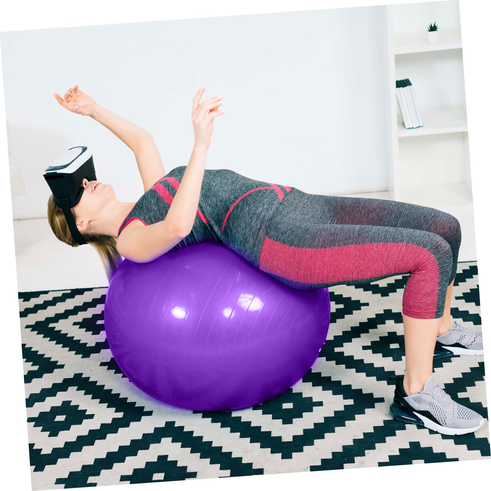 BESPORTBLE Pelota de Yoga Inflable Gruesa de PVC Púrpura para Entrenamiento