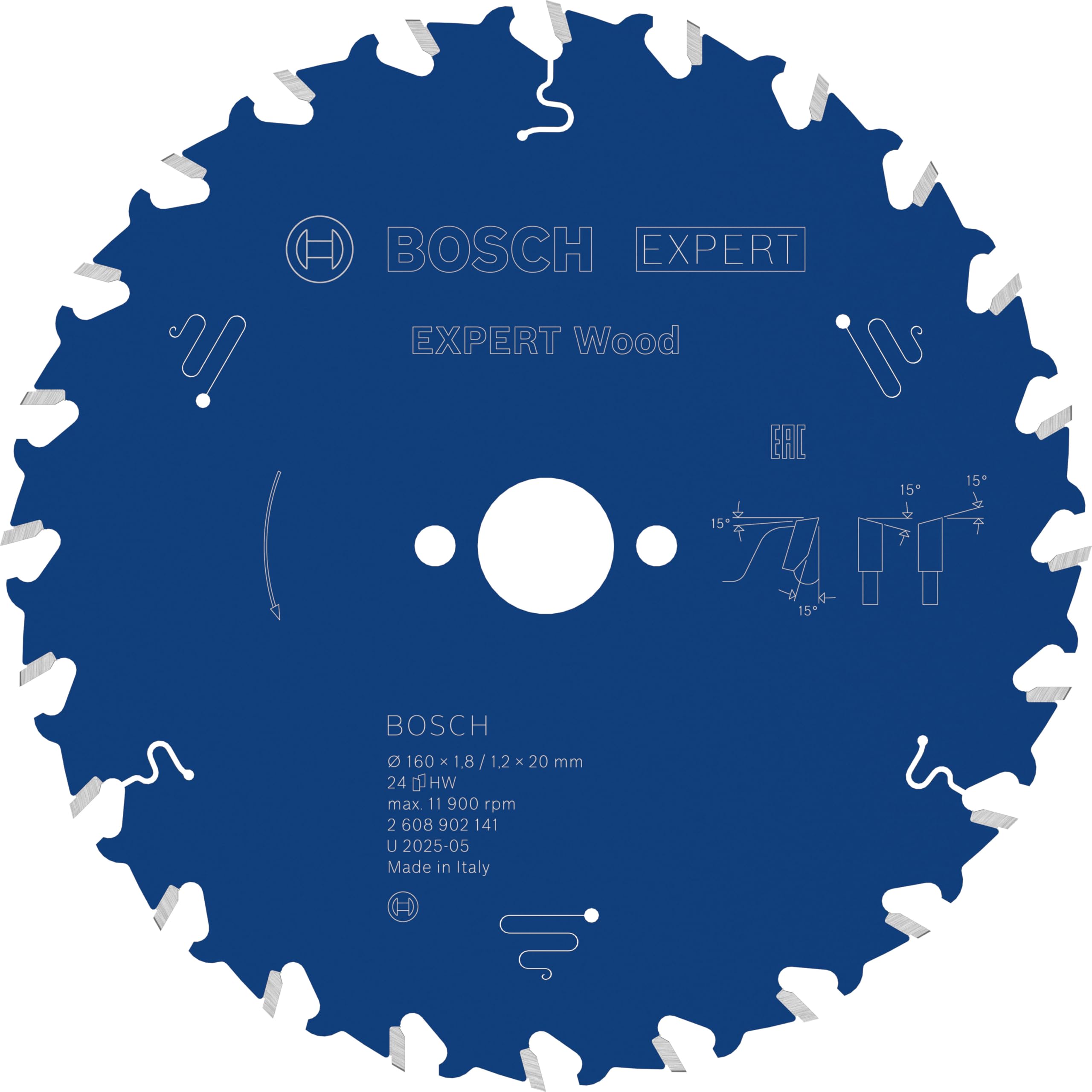Bosch Wood Circular Saw Blade 160 X 1.8/1.2 X 20 mm T24 2608902141 from B&Q