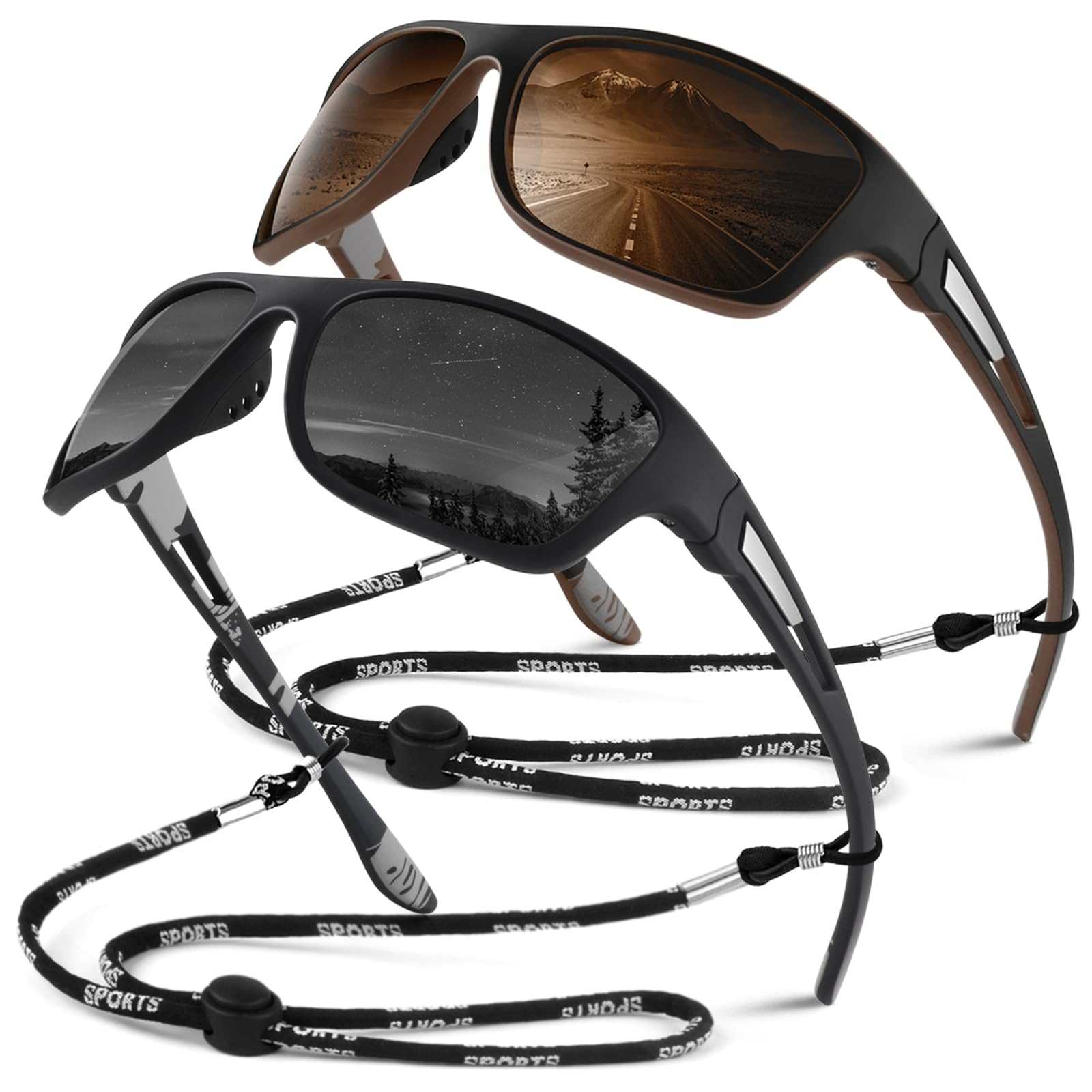Sunier Occhiali da Sole da Uomo Donna Polarizzati Sportivi Guida Pesca Ciclismo Protezione UV400 al 100%