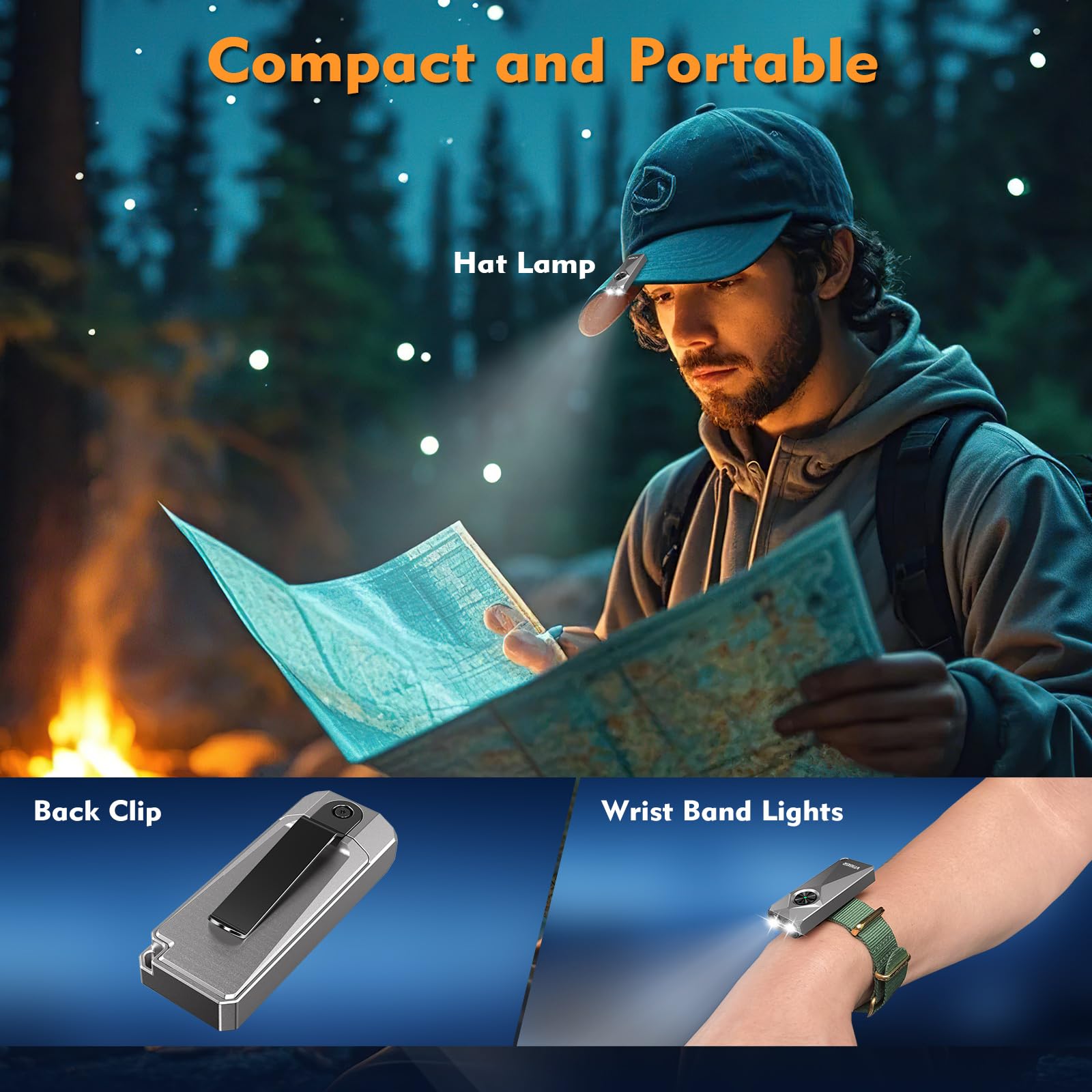 VTIGER K1 Torce portachiavi,800 Lumen piccola luce piatta portatile,Mini torcia tascabile ricaricabile con clip,Compatto portachiavi LED Luci con magnete per Portare tutti giorni,campeggio,emergenza