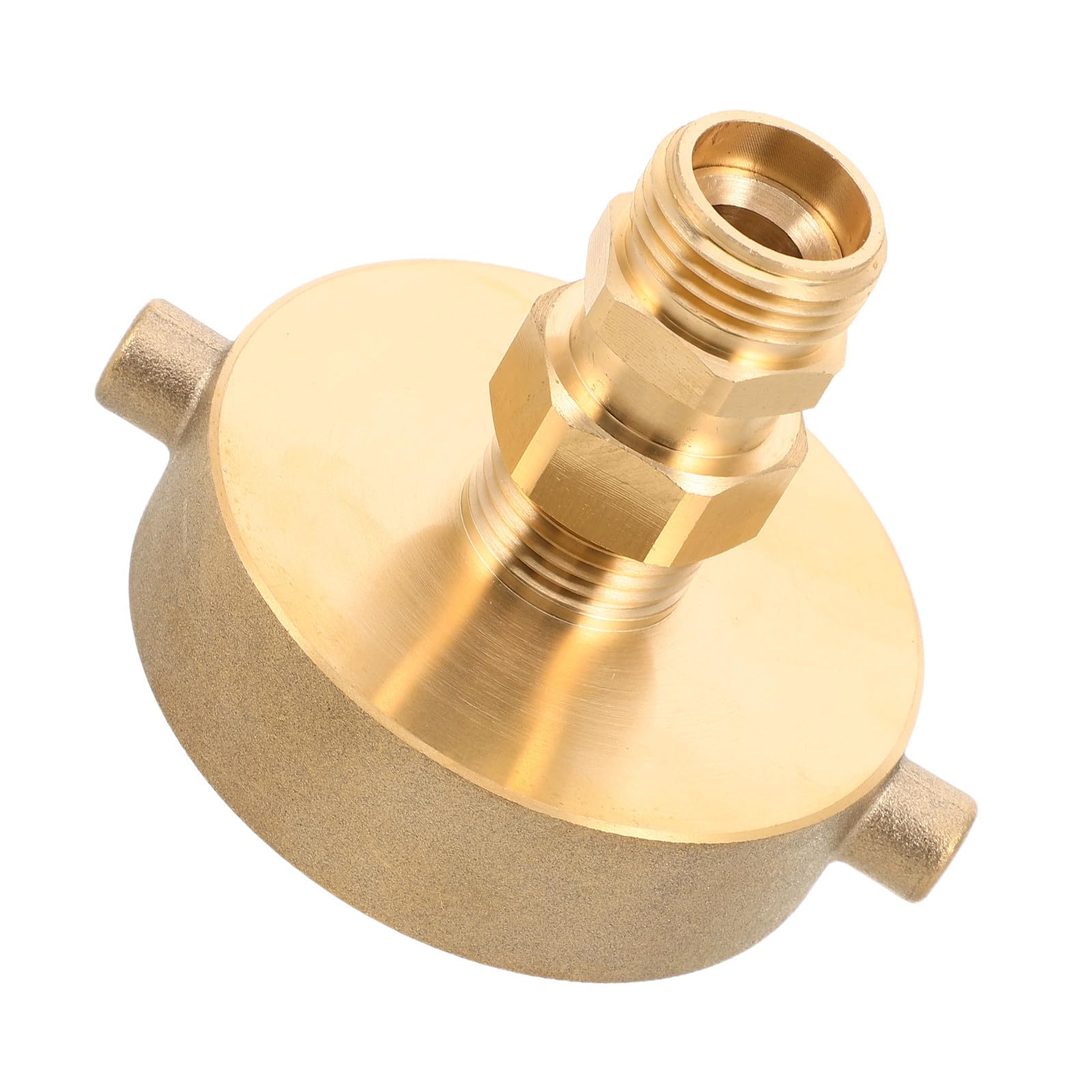 Adattatore per Manichette Antincendio in Ottone 2-1/2" | Filettatura Ght Maschio da 3/4", Design Pin Lug, Finitura Opaca, Uso Agricolo e Irrigazione