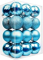 Vista 18 de Emopeak 24 bolas decorativas para árbol de Navidad, 4 estilos inastillables, decoración de árbol de Navidad, esferas colgantes para decoración