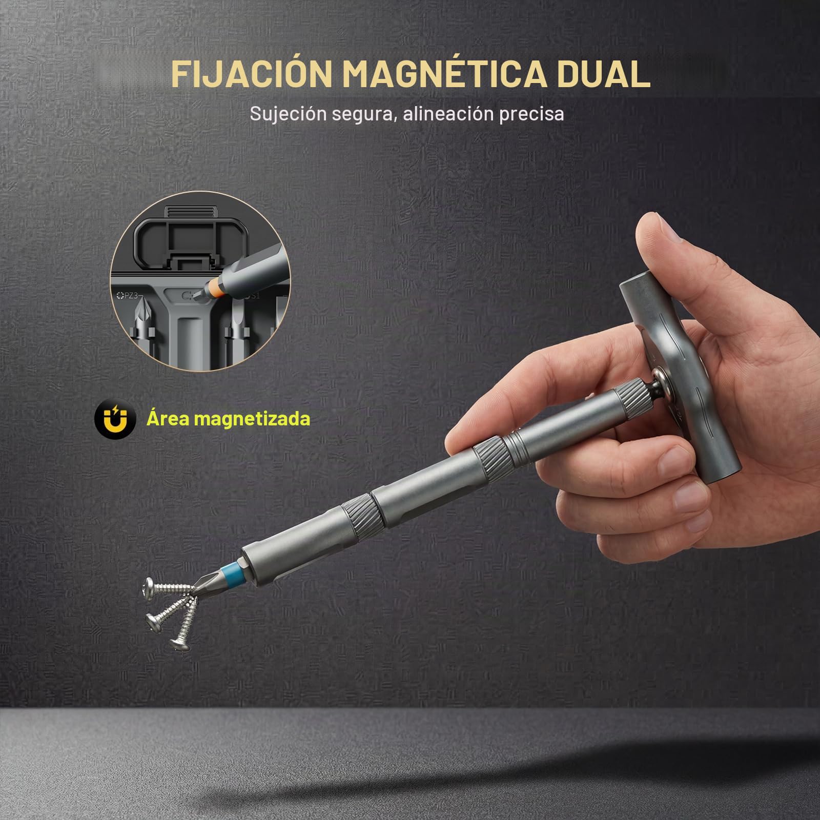 ATuMan Juego de destornilladores de trinquete magnéticos 42 en 1, 38 puntas de acero de aleación S2, mango desmontable, con funda, para el hogar, bricolaje, reparación de bicicletas y electrónica