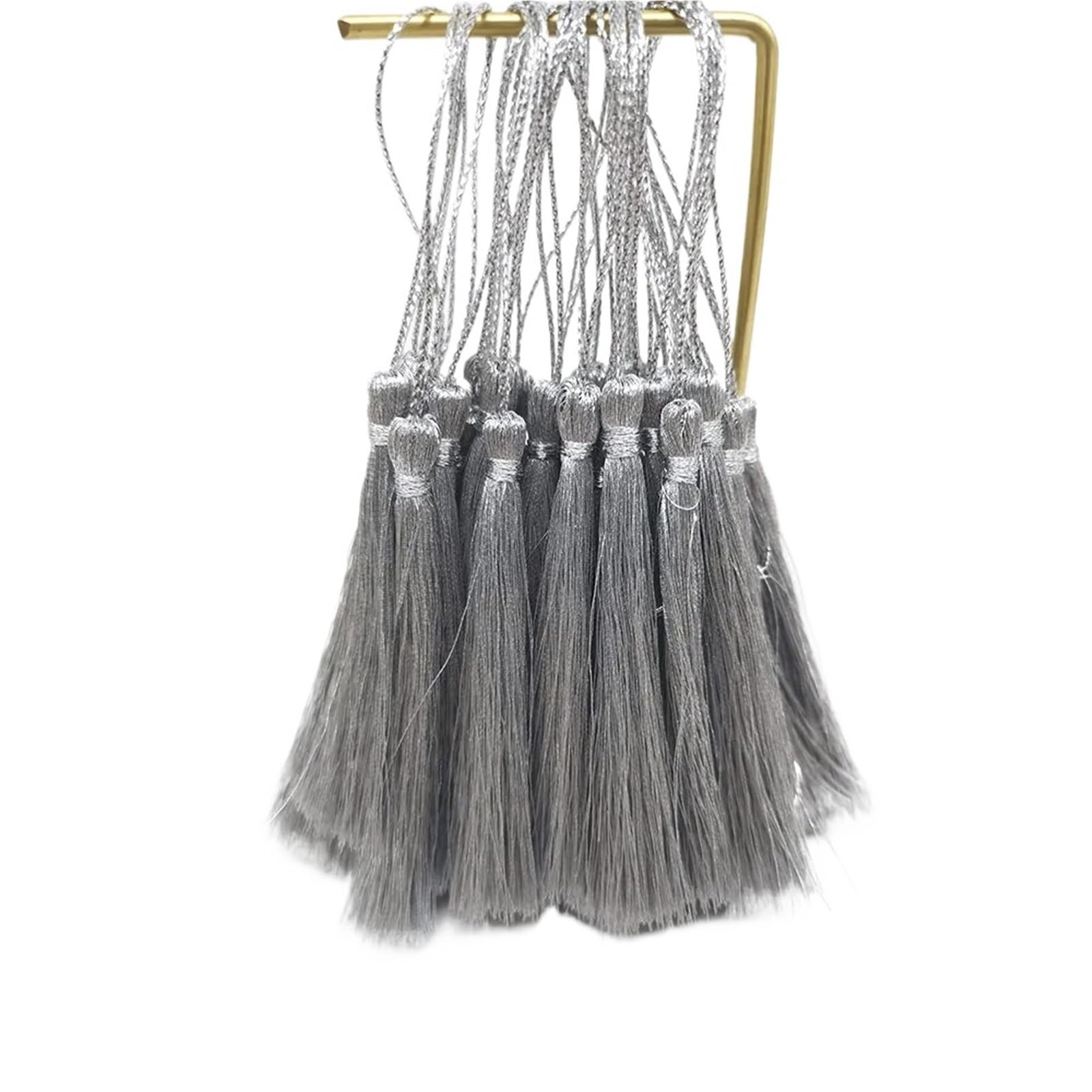 Mini Tassels 500Pcs Silky Tassels Soft Craft Mini Tassels Fringe Trim for Sewing Jewelry Making DIY Gift Tag Projects Bookmarks for Crafts(21 silver)