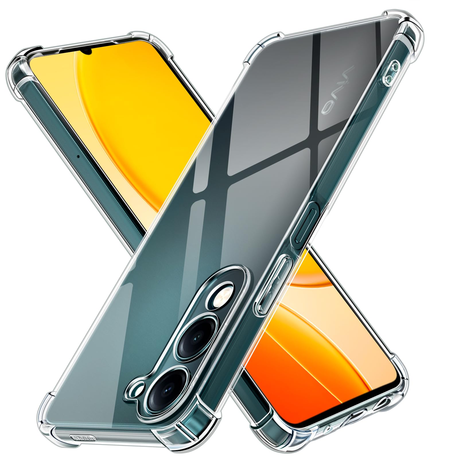 iVoler Vivo V40 SE 5G Case, Shockproof Transparent Shock Absorption Case with Soft TPU Bumper, Slim Soft Silicone TPU Protective Case