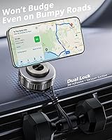 Vista 4 de UBeesize 2025 Upgraded 360° Magsafe Vacuum Magnetic Car Phone Holder [108+LBS Strongest Suction&3000gf Dual-Lock Nano Gel] Dashboard & Windshield