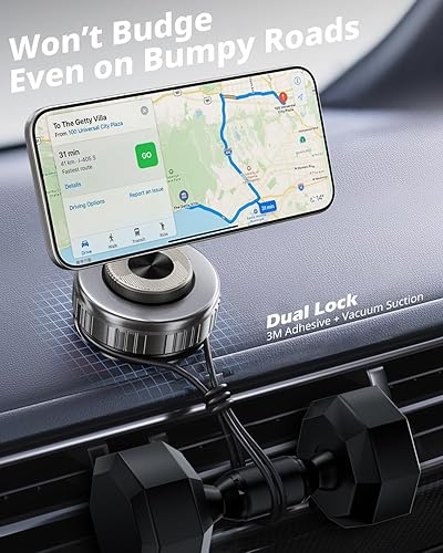 Miniatura 4 de UBeesize Magsafe - Soporte magnético para teléfono de automóvil de 360 actualizado al vacío 108 + libras de succión más fuerte y 3000gf de nanogel