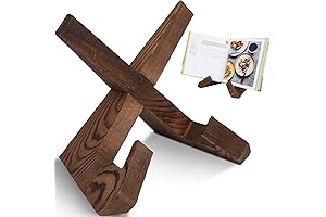 Rustic Wooden Cookbook Display Stand: Elevate Your Culinary Experience