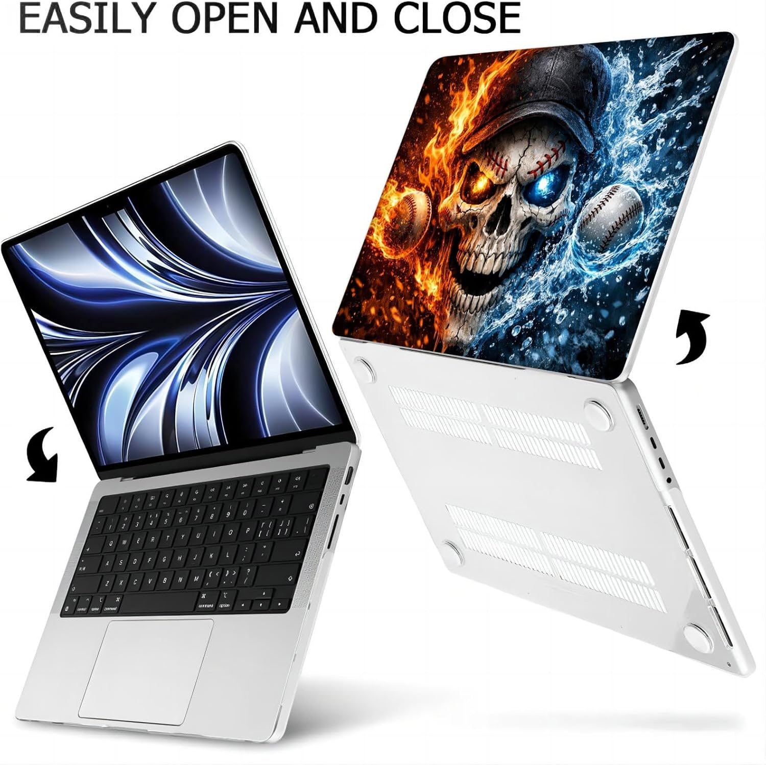 Compatible with MacBook Neo 13-inch, Hard Shell Case with Keyboard Cover and Screen Protector (A3404 A18 Pro chip, 2026 Release) - Baseball Skull MC21860