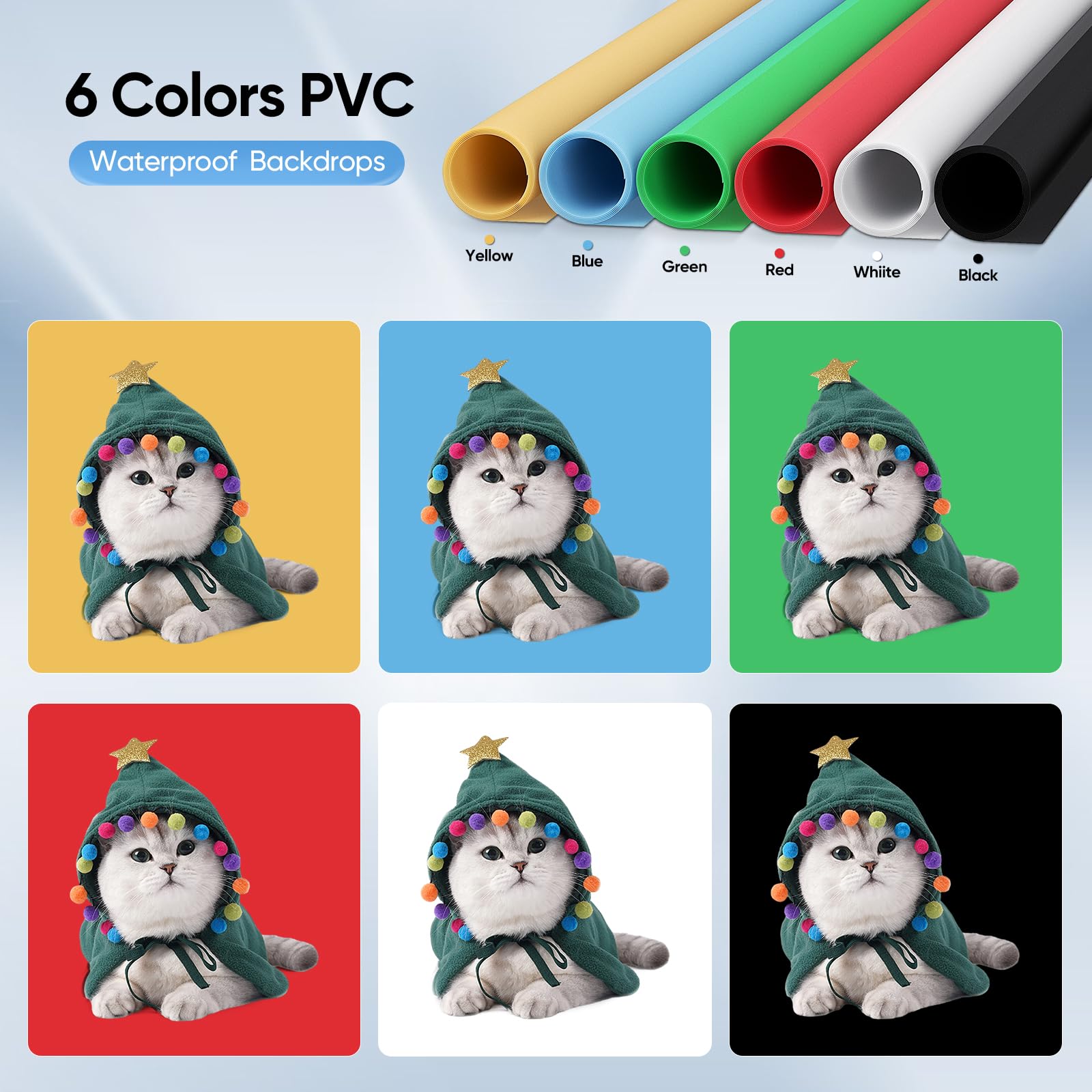 Scatola Luminosa per Studio Fotografico, Studio Fotografico Portatile Light Box con 2 Rimovibile Dimmerabile Strisce LED, 6 Colori Sfondi per Tutti i Tipi di Fotografia di Prodotto,60x60x60cm