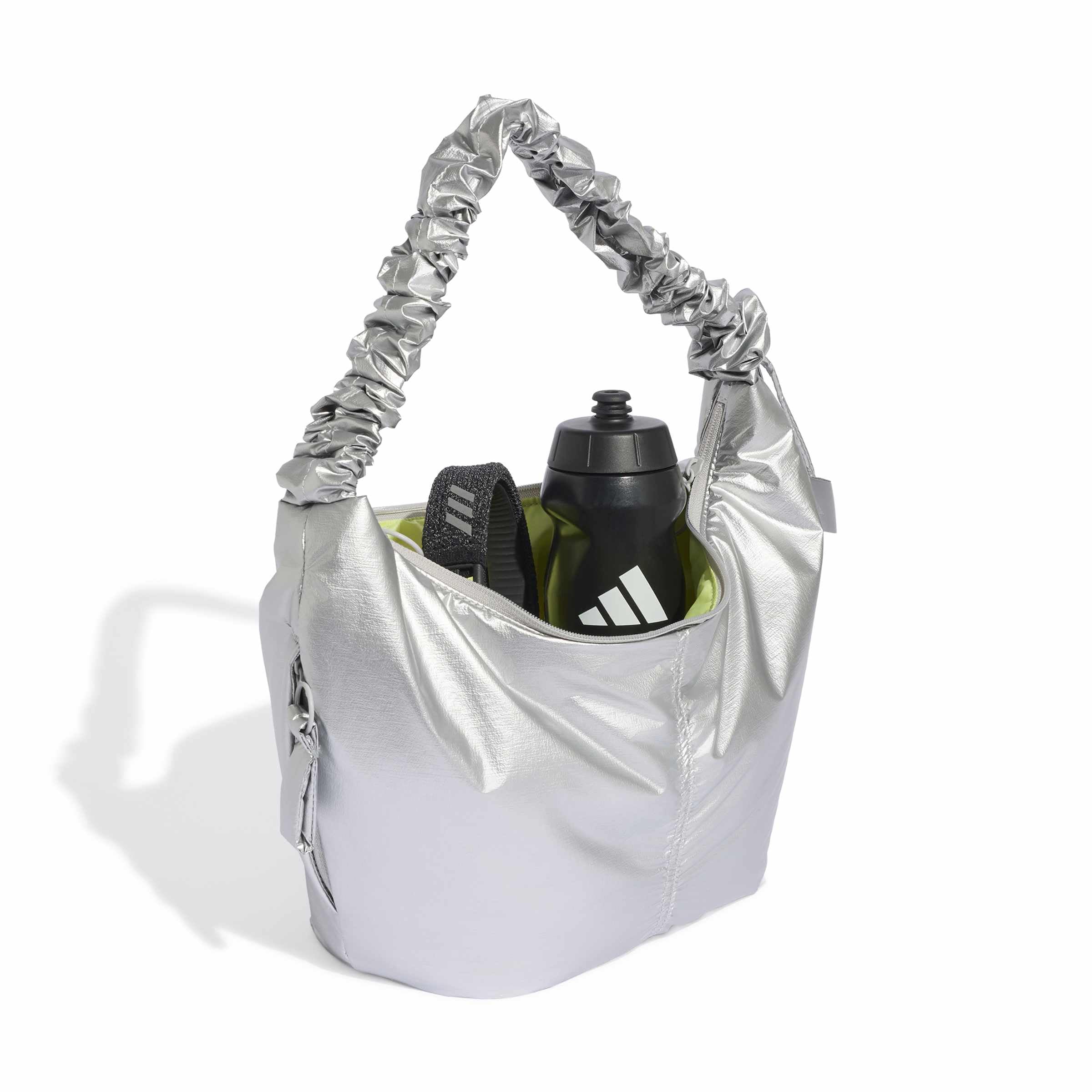 adidas Damen Metal Shoulder Bag Handbag, silver met., One Size