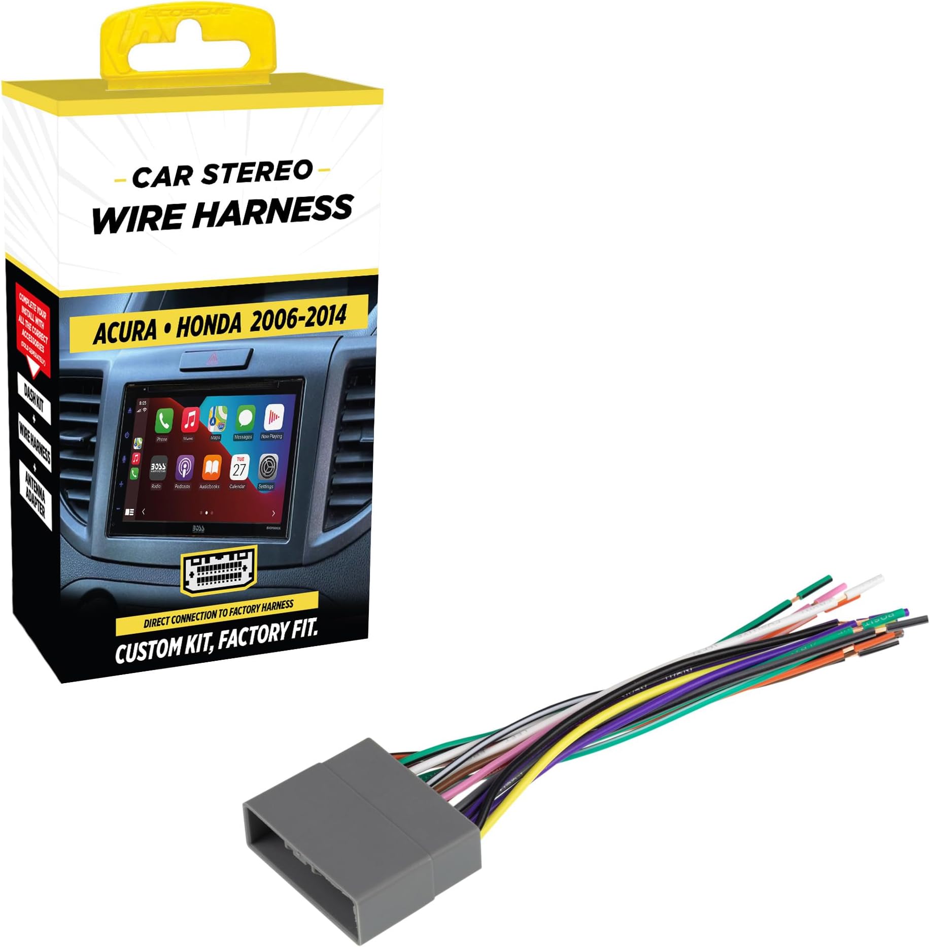 Scosche HA10B Aftermarket Radio Wiring Harness for Select 2006-14 Acura and Honda Vehicles - Aftermarket Radio Wire Harness for Car Stereo - Check Vehicle List and Notes in Images for Your Model