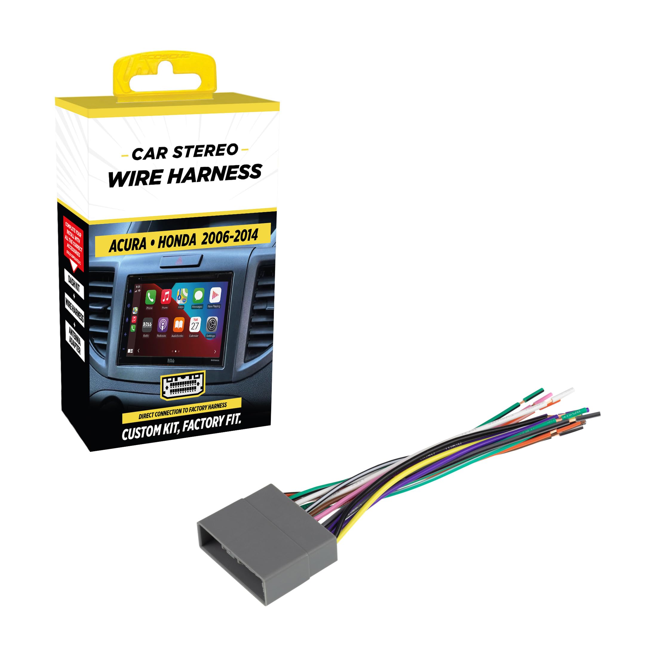 HA10B Aftermarket Radio Wiring Harness for Select 2006-14 Acura and Honda Vehicles - Aftermarket Radio Wire Harness for Car Stereo - Check Vehicle List and Notes in Images for Your Model