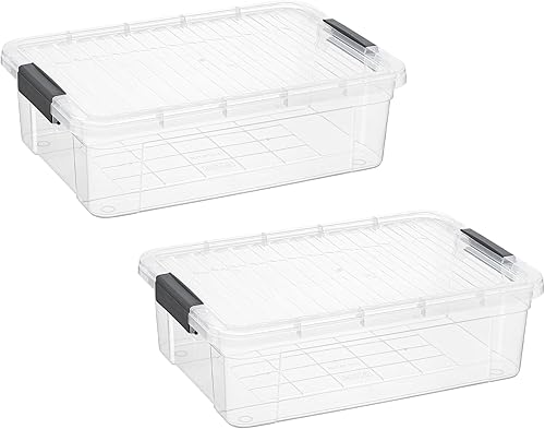 Miniatura 29 de Superio Cajas de almacenamiento transparentes con tapas, contenedores de plástico de 8.75 cuartos de galón para organizar, cajas apilables, sin BPA,