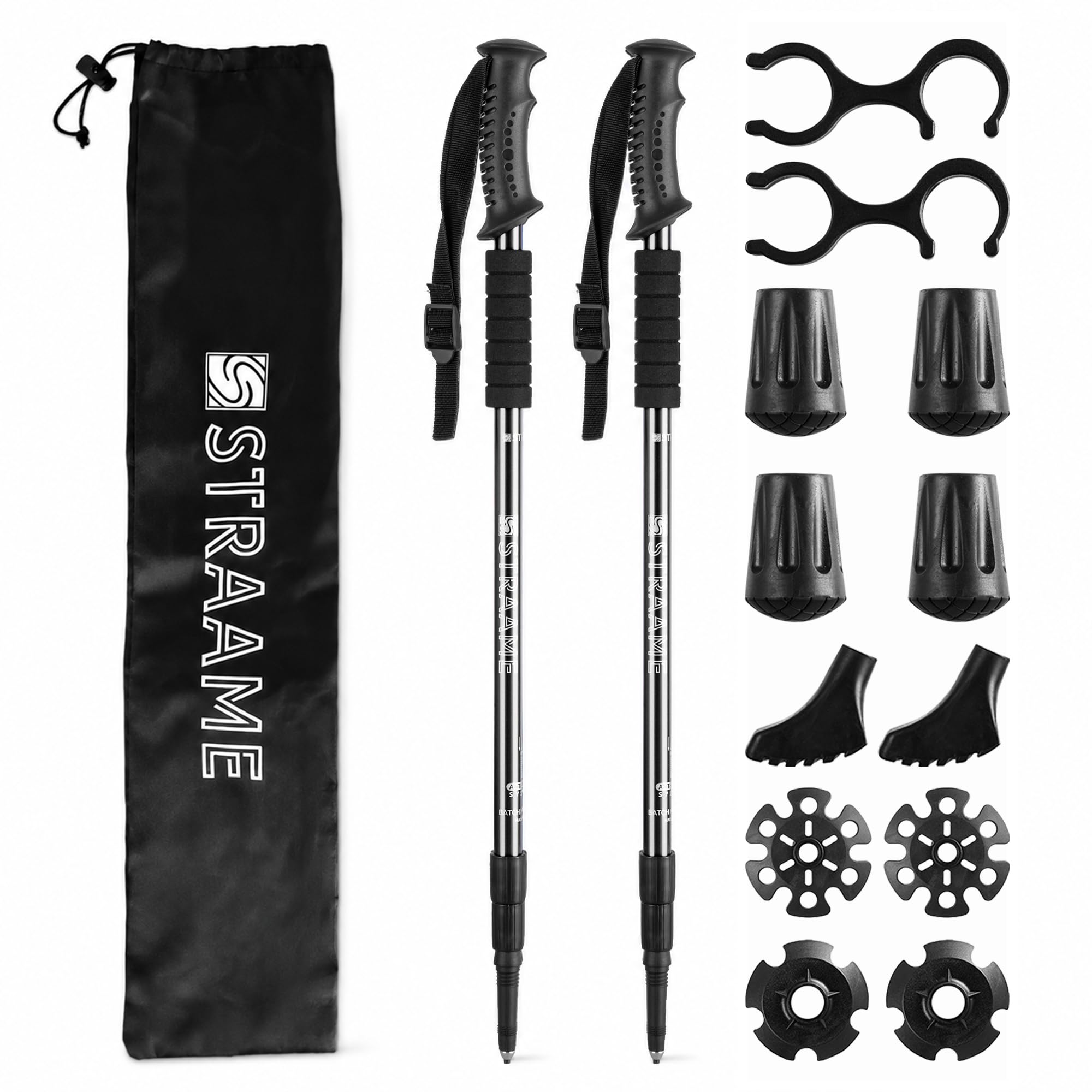 Straame Bastones telescópicos de senderismo (2 unidades, 65-130 cm)