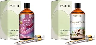 PHATOIL 3.38FL.OZ Sweet Fruit Candy Fragrance Oils and Coconut & Vanilla Fragrance Oils for Diffuser, Diffuser Oils for Home, Perfect for Aromatherapy, Humidifiers, Yoga, DIY Candle and Soap Making