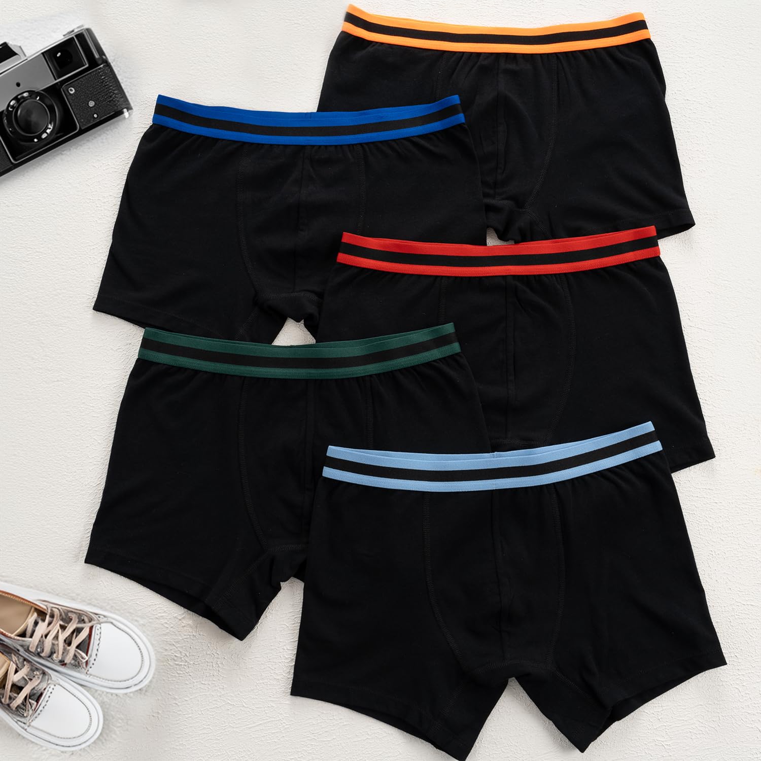 LOREZA ® 10 Boxers pour garçon Coton Enfant sous-Vêtements 2 à 15 Ans