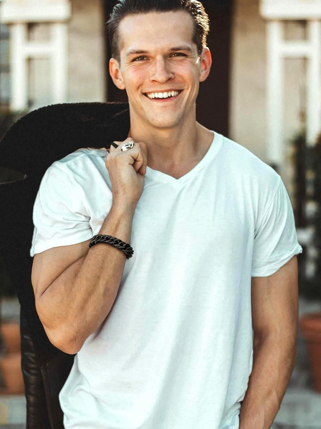 FaithHeart Stainless Steel Cuban Link Bracelet for Men, Gold Plated/Black/Silver Mens Chain Bracelet 8/12/17mm Width, 7.5/8.3/9.1 Inch Length Sturdy Wrist Bracelets Hip Hop Jewelry, with Gift Box - Image 9