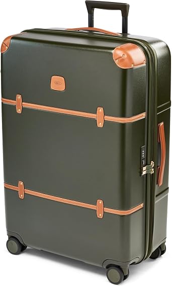 Bric's Bellagio 3.0 Spinner Trunk - Luxury Hardshell Luggage with Large Wheels, Telescopic Handle, Leather Detailing - Expandable Rolling Suitcase