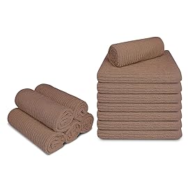 Softolle Bar Mop Towels, Pack of 12-16x19 Inches - 100% Cotton Super Absorbent Towels, Multi-Purpose for Home and Bar Cleaning (Taupe)