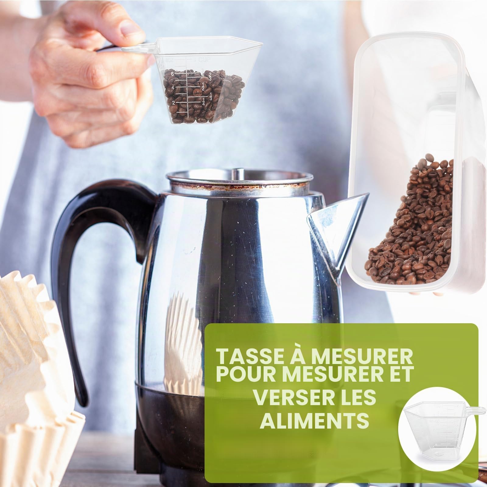 Skroam Lot de 4 boîtes de rangement hermétiques pour céréales avec bec verseur pour cuisine et garde-manger, distributeurs de céréales en plastique, tasse à mesurer et 20 étiquettes (4 l)