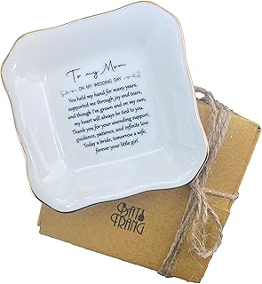 BAT TRANG Ceramic Ring Dish, Mother of The Bride Gift for Mom from Bride Wedding Favor, Daughter Bridal Shower Gifts