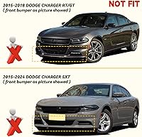 Vista 4 de Protector divisor delantero para 2015-2023 Dodge Charger, alerón de repuesto compatible con acabados SRT 392/Scat Pack/RT/GT (negro)