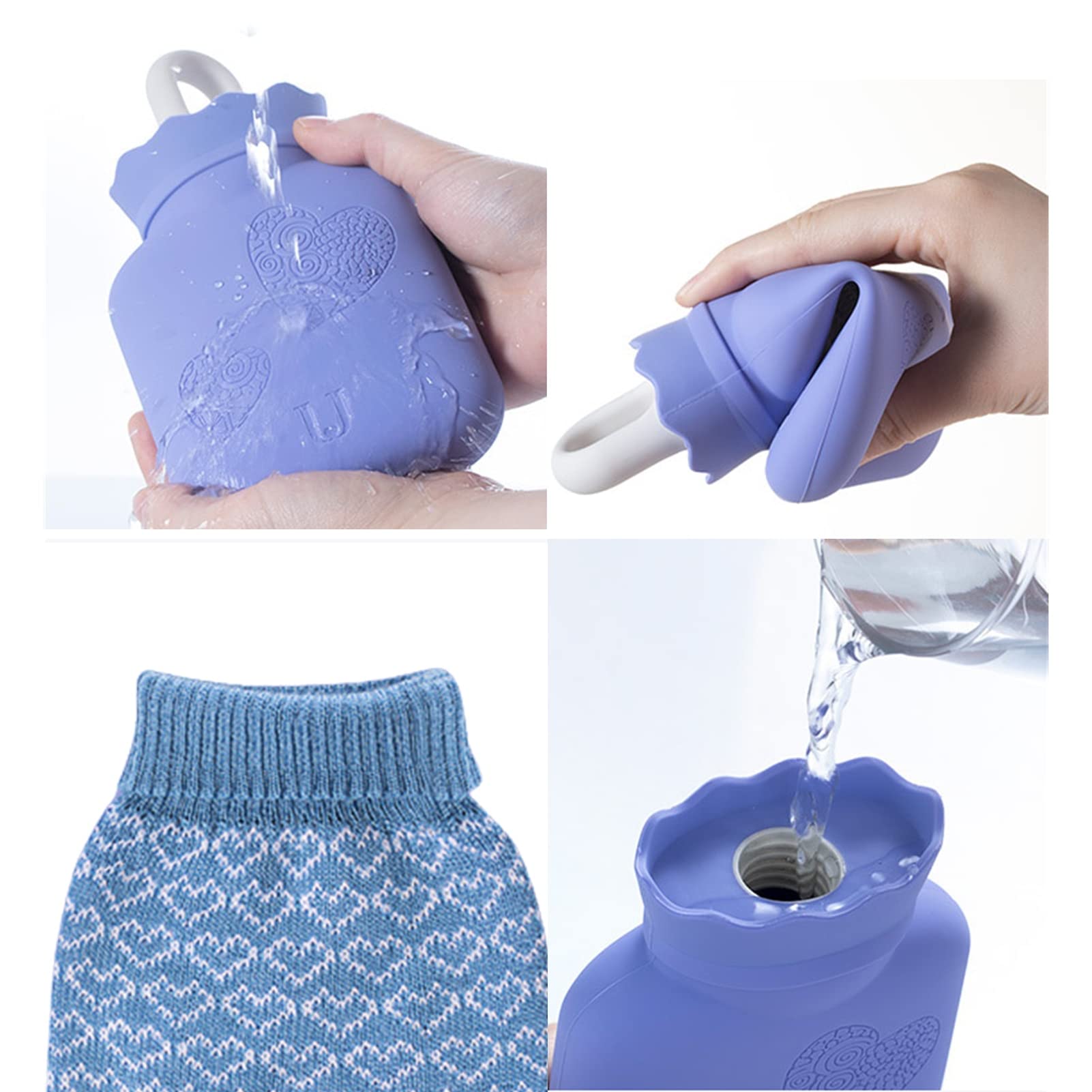 Bouillottes Mini sac de bouillotte avec couverture tricotée douce poche Portable chauffage bouillotte gardant la main pied corps plus chaud Confortable