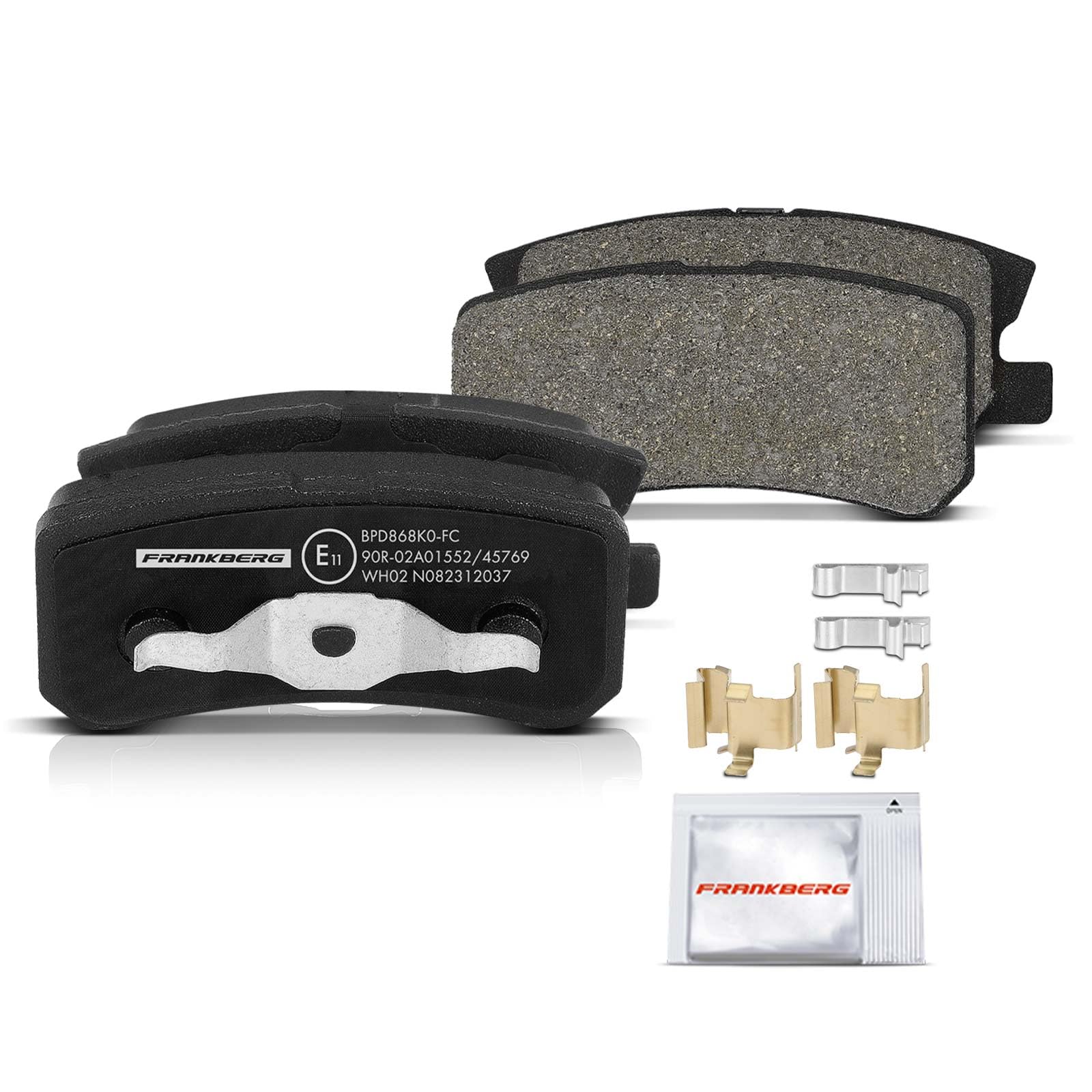 Frankberg 2x Bremsscheiben + 4x Bremsbeläge Hinten 4615A035 | Kompatibel mit Lancer VIII Sportback CXA, C-Crosser Enterprise VU VV, C-Crosser VU VV, Lancer VIII CYA CZA, Outlander II CWW