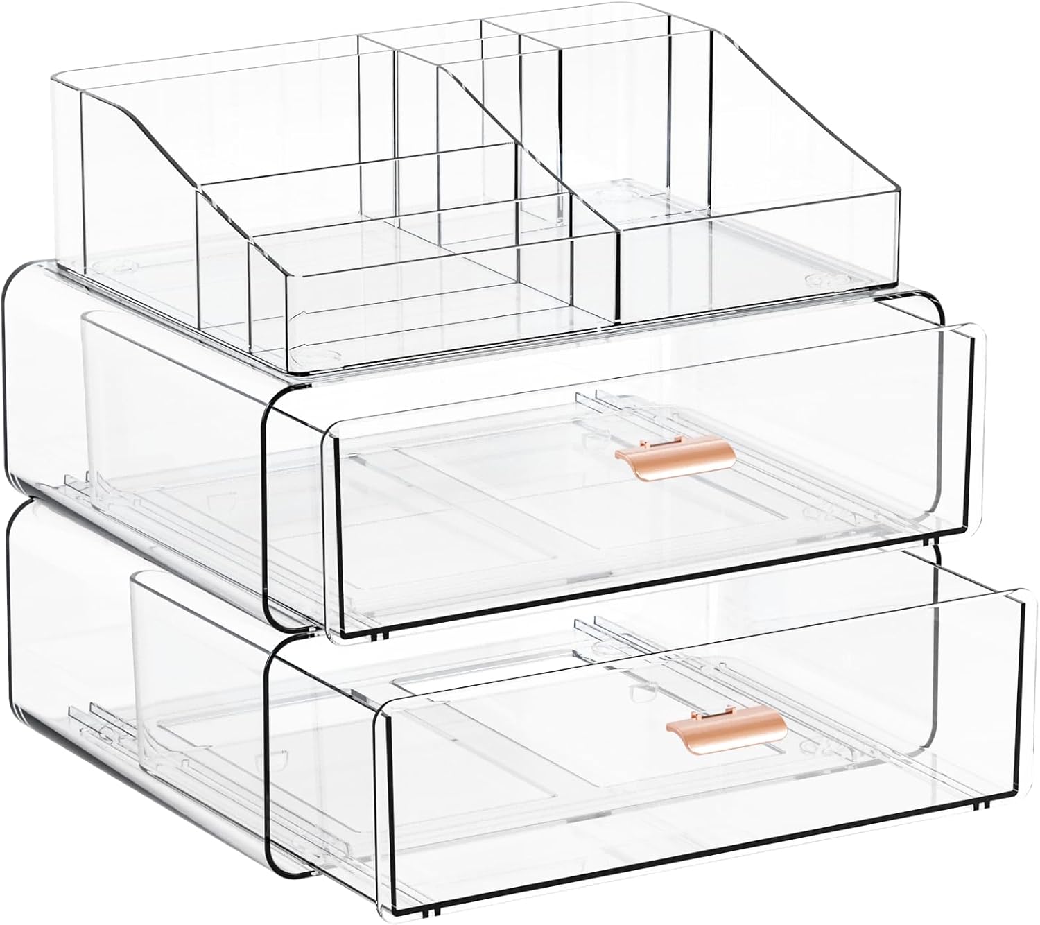 Yieach Clear Acrylic Makeup Organizers Countertop for Dresser,Desk,Bathroom Vanity,3 Tier Stackable Make up Holders and Makeup Cabinet,Tiered Cosmetic Storage and Make up Containers for Palette,Brush - Image 9