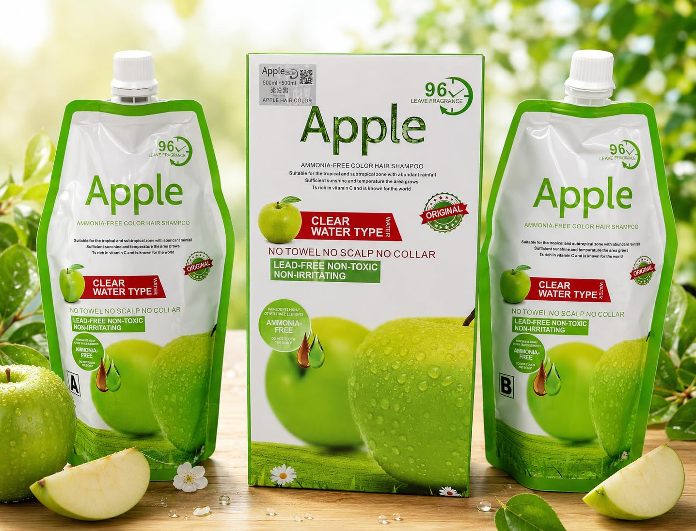 SKINPLUS Apple Ammonia-Free Black Hair Colour Cream, 96-Hours Long Lasting, Clear Water Type, 500 g (Pack of 2)-picture-31