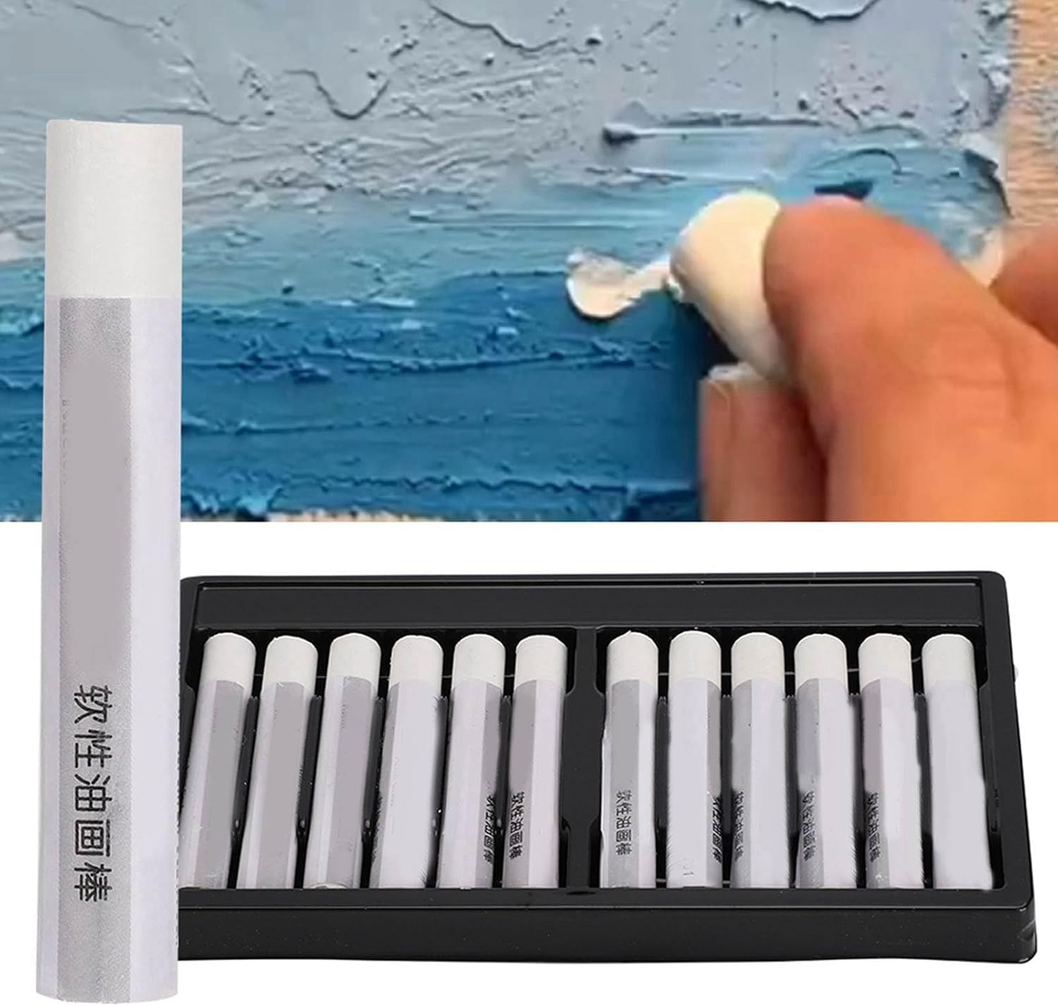 12PCs Soft Oil Pastels, White Oil Pastels, Painting Tool Ding Pen Stationery Indoor Activities School Supplies (2 SET)