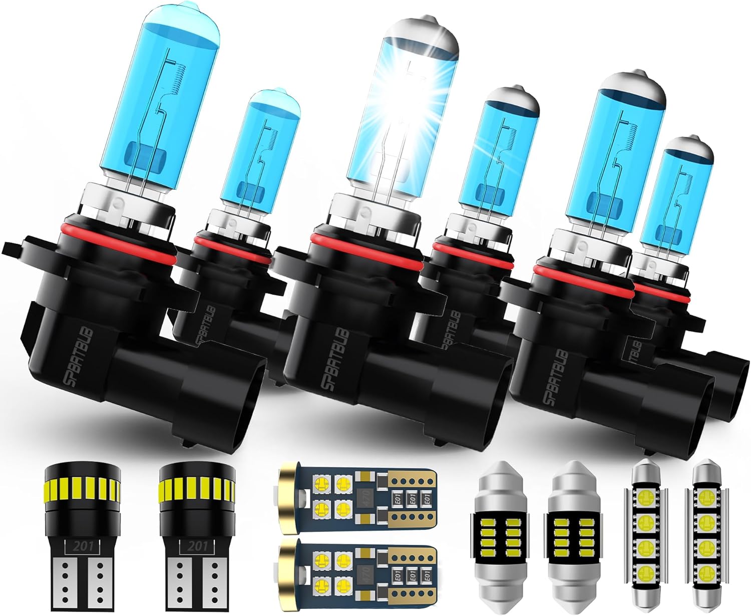 Headlight Bulbs Interior Light Kit compatible with Toyota 4Runner 2003-2005, High Low Beam Fog Light Bulb Combo + Interior Bulbs Package + License Plate Lights, Pack of 19