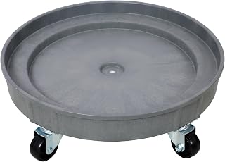 30 & 55 Gallon Heavy Duty Plastic Drum – 900 Lb Capacity, 5 Casters, Durable Gray Drum for Easy Transport & Storage