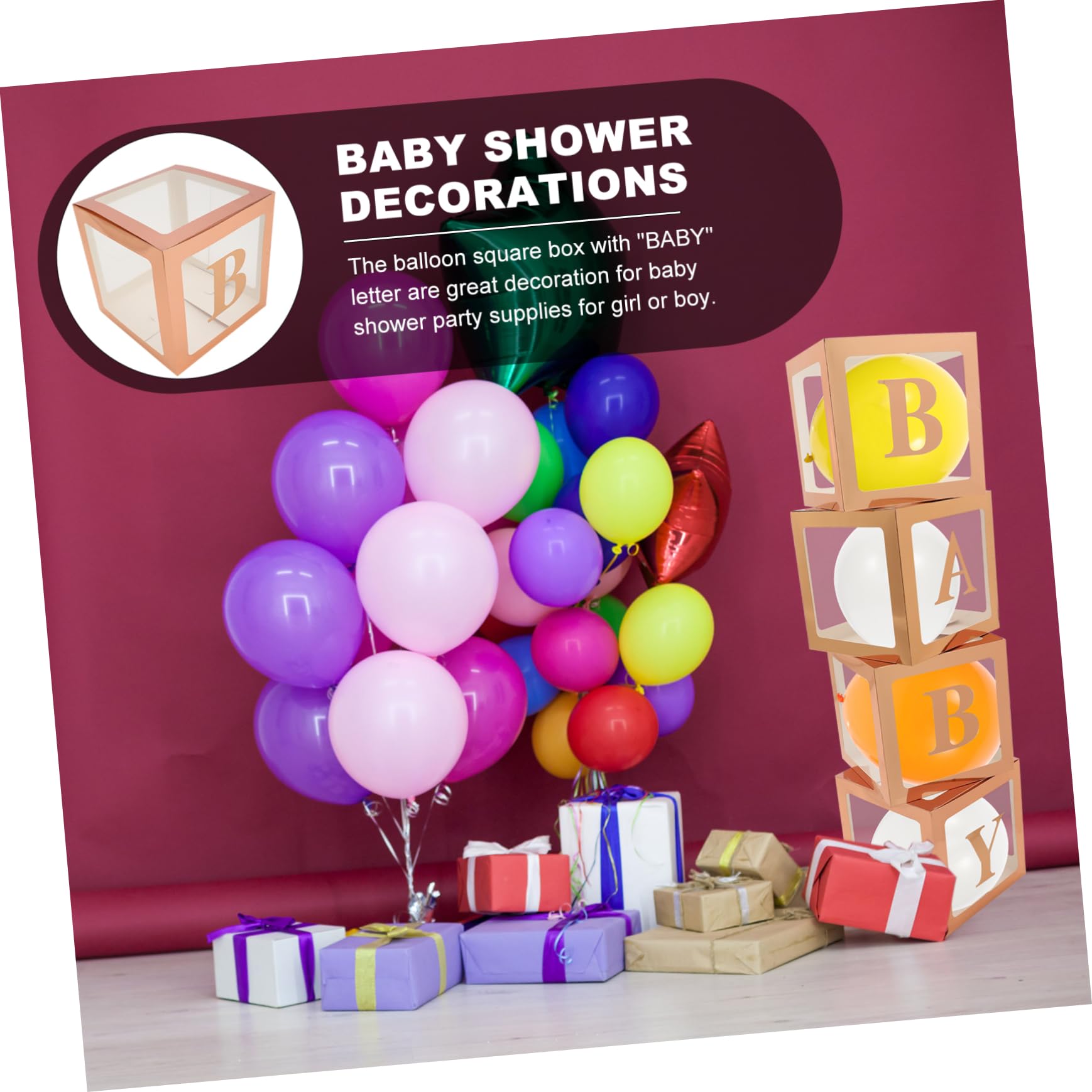 Alipis Scatola per Palloncini in Carta con Lettere, Decorativa e Facile da Montare, per Shower e Gender Reveal