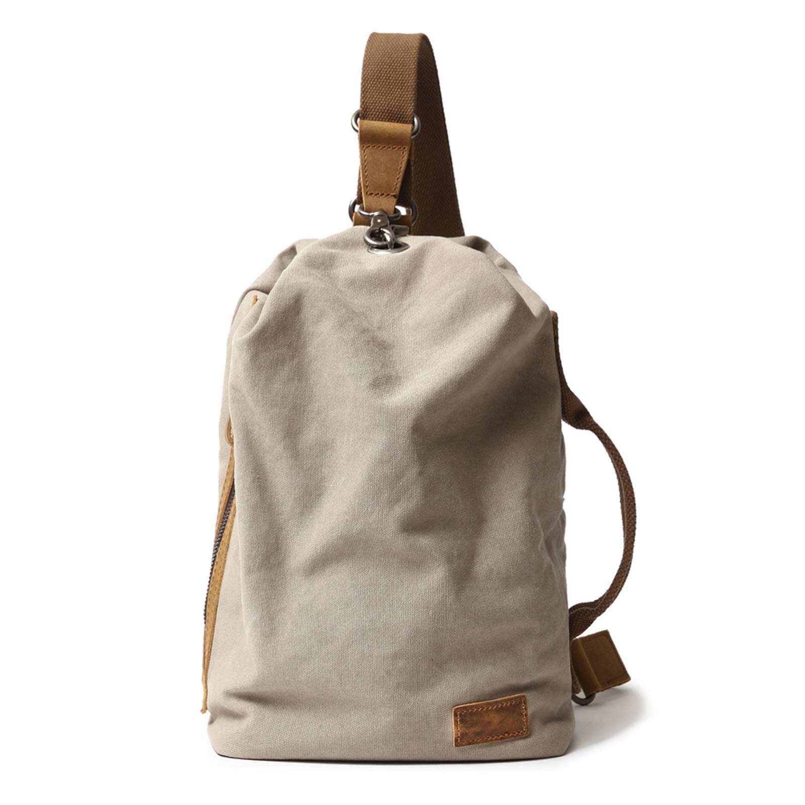 FANDARE Umhängetasche, Unisex Vintage Canvas Brusttasche Bauchtasche, Hände frei Leichte Crossbody Sling Pack für Herren Damen, Brust Crossbody Taschen für Pendler, Reisen, Festivals