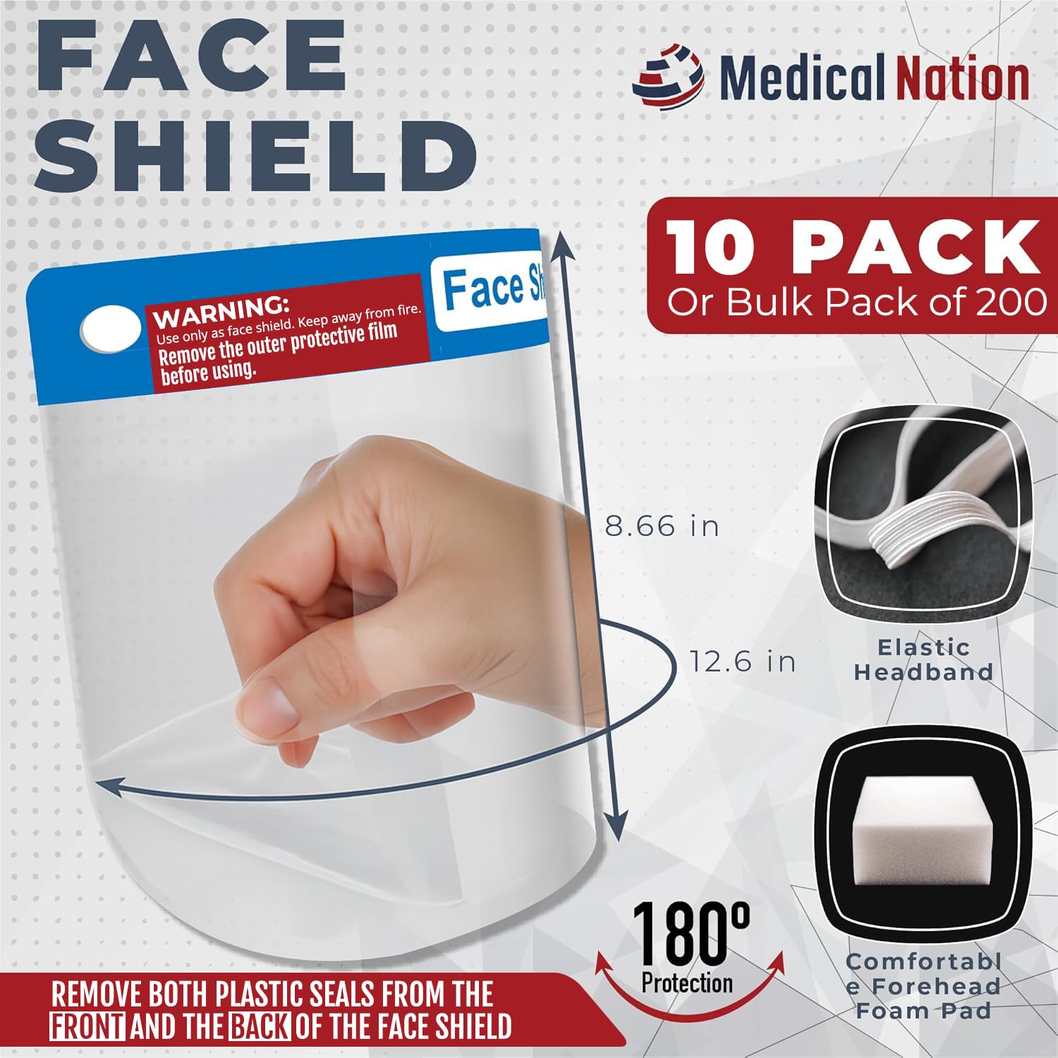 Medical Nation Face Shield - 10 Pack -2
