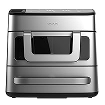 Cecotec Friggitrice ad Aria e Forno 18L Cecofry FoodCourt 18000 4Pizza+. 2700W, Forno Pizza 12″ Incl. Pietra, 9L Parete Divisoria, Schermo Color, Acciaio Inox, Sincronizzazione Vaschette