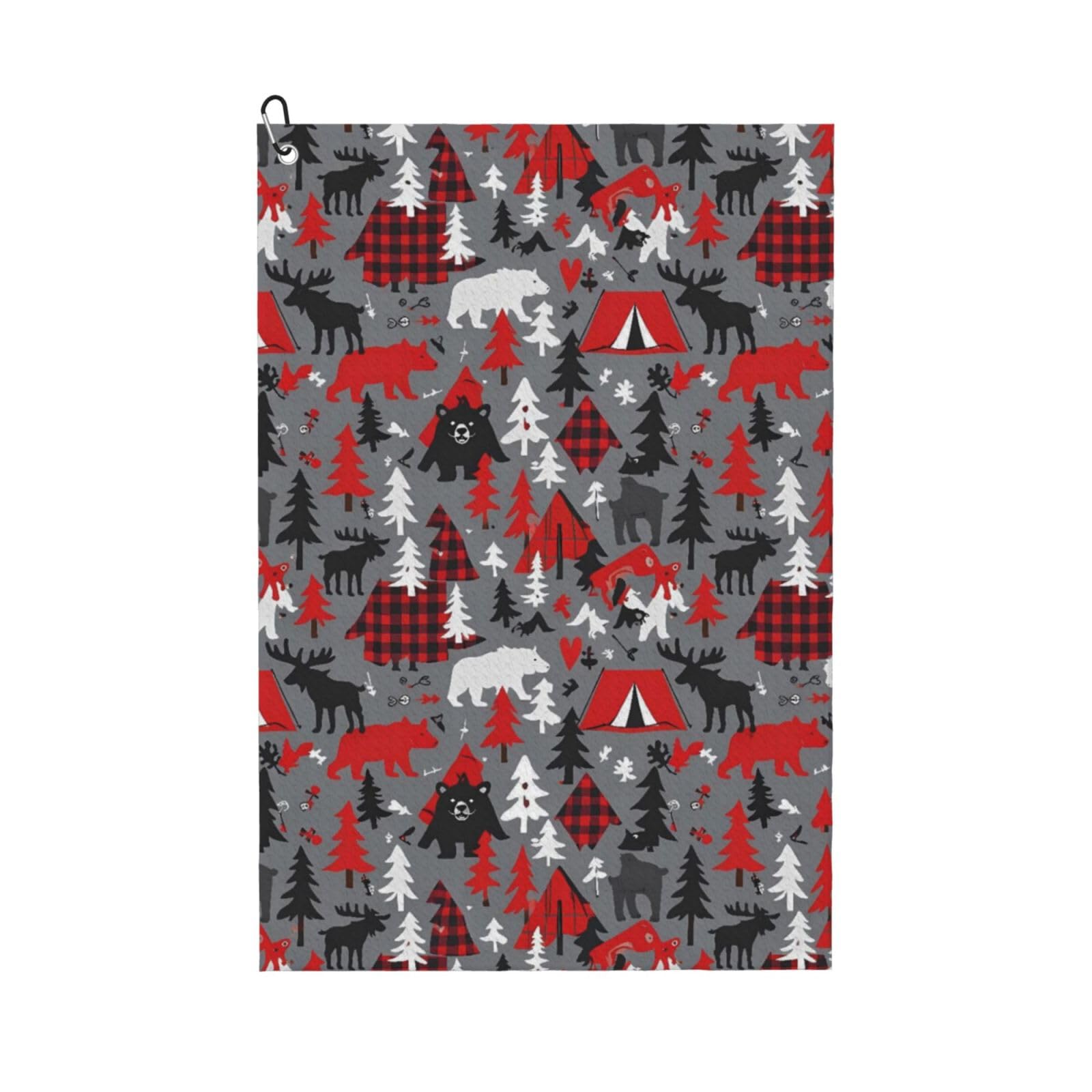 BSDFGSDD Vintage Happy Camp Red Bear Golf Towel 24 x 16 inches