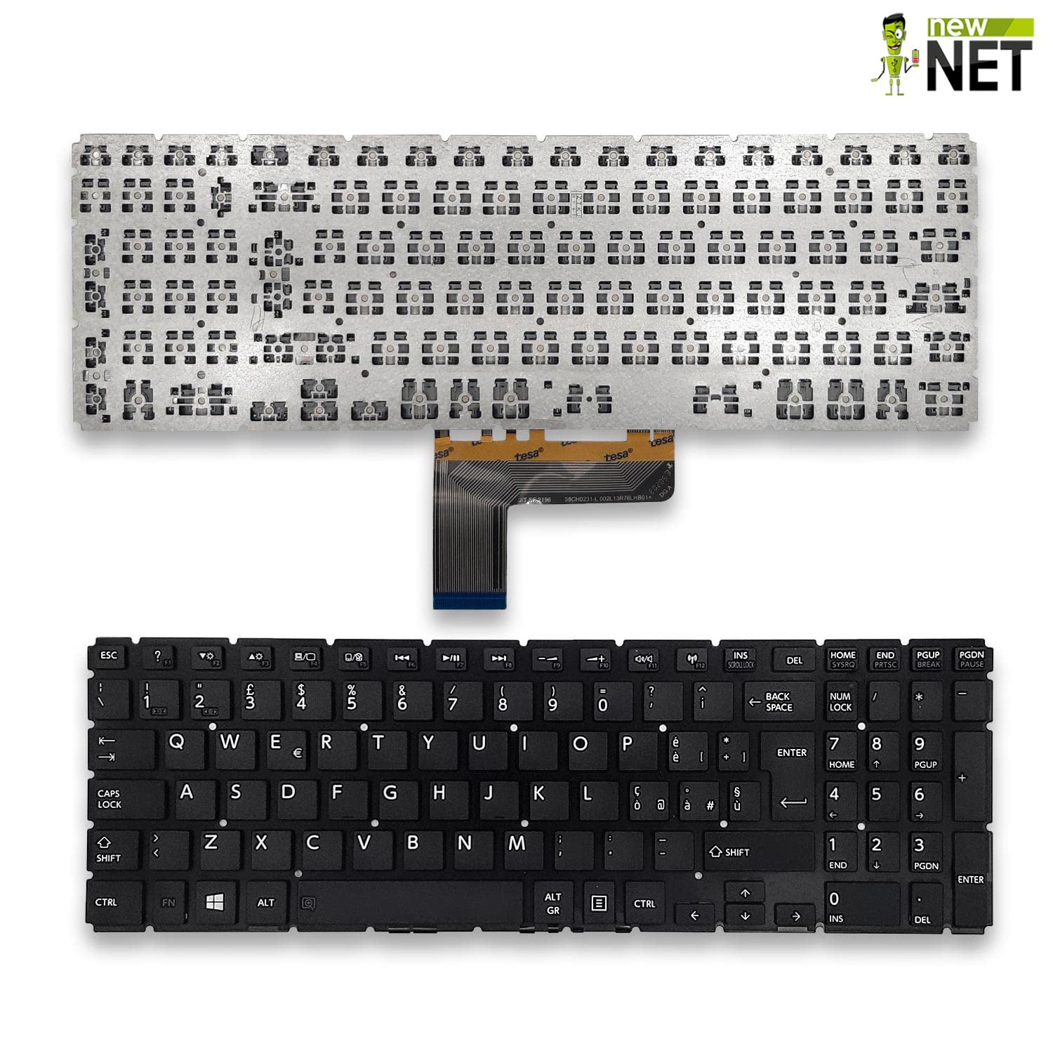Tastiera Toshiba Satellite Tastiera Sostitutiva Originale Per Laptop Toshiba Satellite C50-C, C55T-C, Nera, Layout USA Tastiera QWERTY Toshiba L50-C - Foto 4