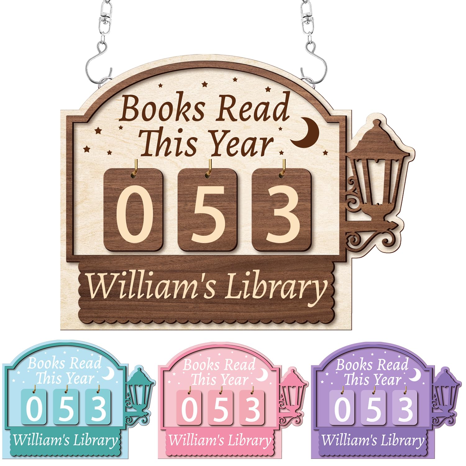 Hvnywmmg Style 2 Books Read This Year Counter Sign – Personalized Reading Tracker Plaque, Custom Bookish Gifts For Readers, Librarians, Teachers – Bookshelf Décor For Reading Challenge
