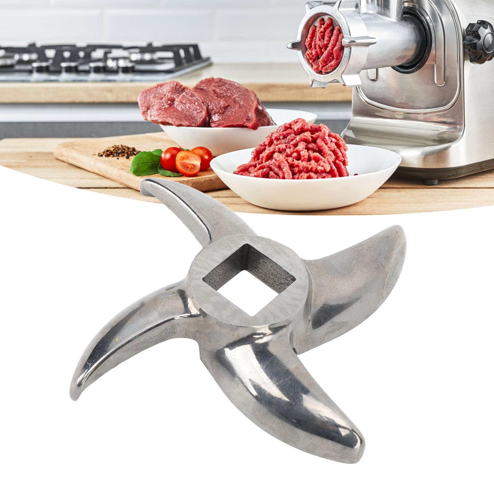 Cuchilla Cortadora para Picadora de Carne de Acero Inoxidable, Tamaño 32, Larga Vida útil, Corte Rápido de Precisión, Funcionalidad Versátil para Moler Carne