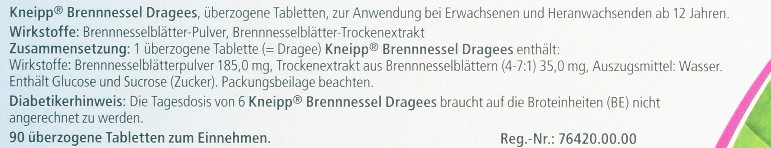 Kneipp Brennnessel Dragees natürlich durchspülend, 90 pz Compressa