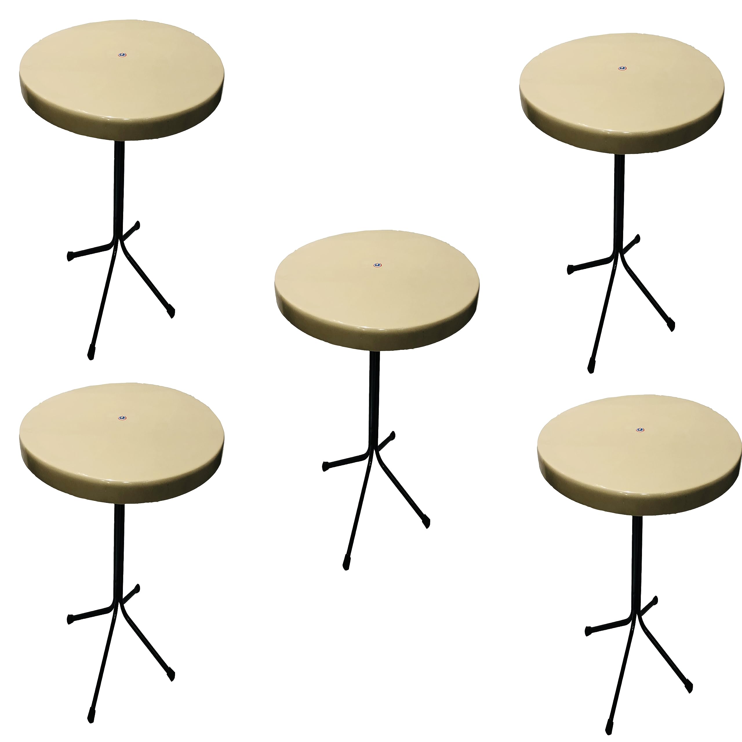 TARUN GRAMUDYOG Restaurant Dining Bar Table Dining Table Foldable and Light Weight Table for Standing Persons, Pack of 5 (Beige)