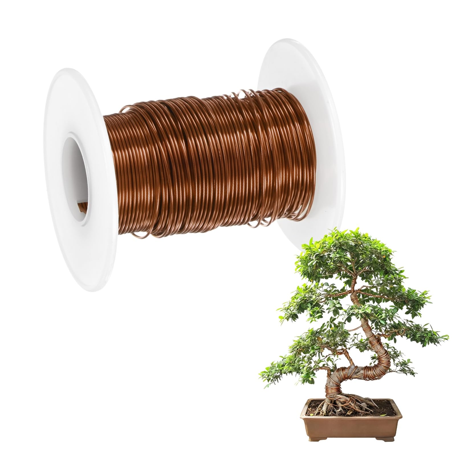 M METERXITY 1-Pack Bonsai Training Wire 0.8mm x 66ft/20m, Copper