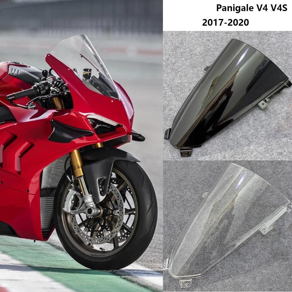 Do Ducati Panigale V4 V4S 2017 2018 2019 2020 Szyba Przednia Owiewki Przedłużenie szyby motocykla(Black)